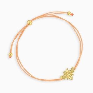 Gorjana New 18k Gold Plated Brass Bee‎ Prism Neon Orange Adjustable Bracelet
